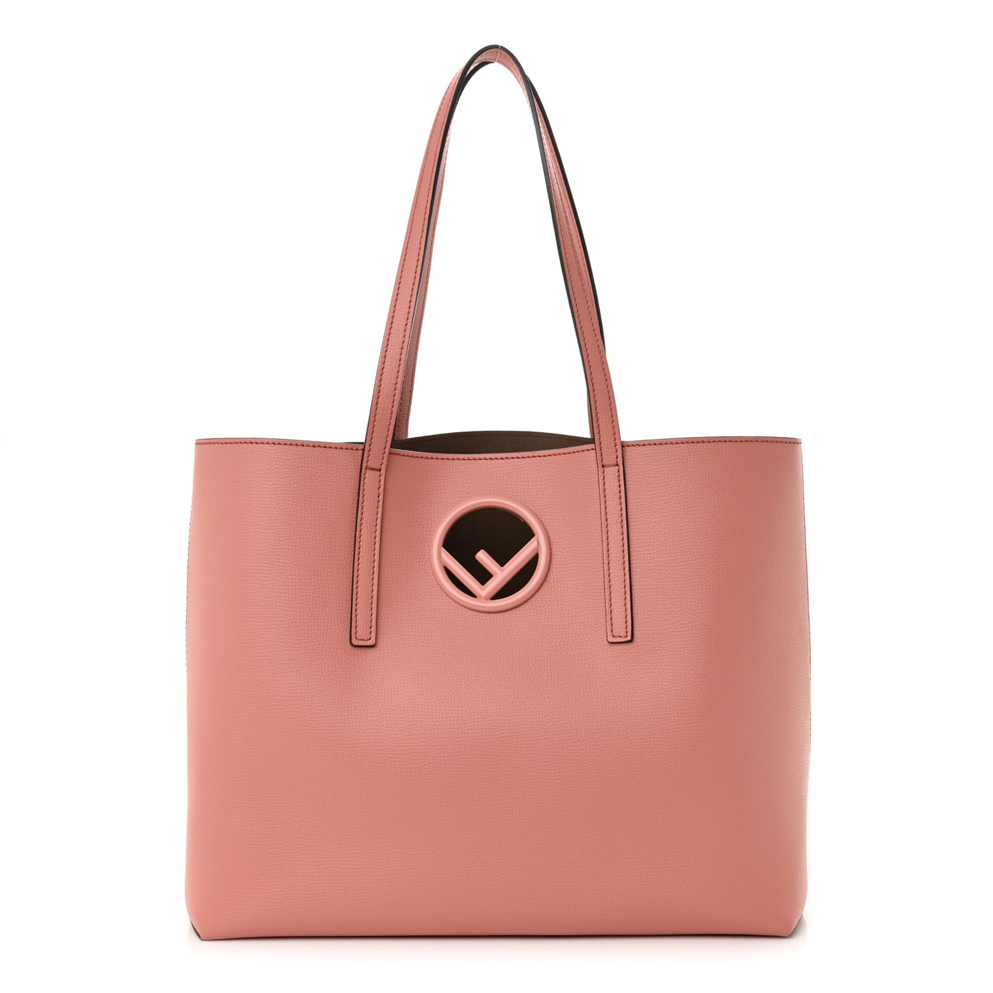 Vitello Vienna Enamel F is Fendi Shopping Tote Macaron Taupe