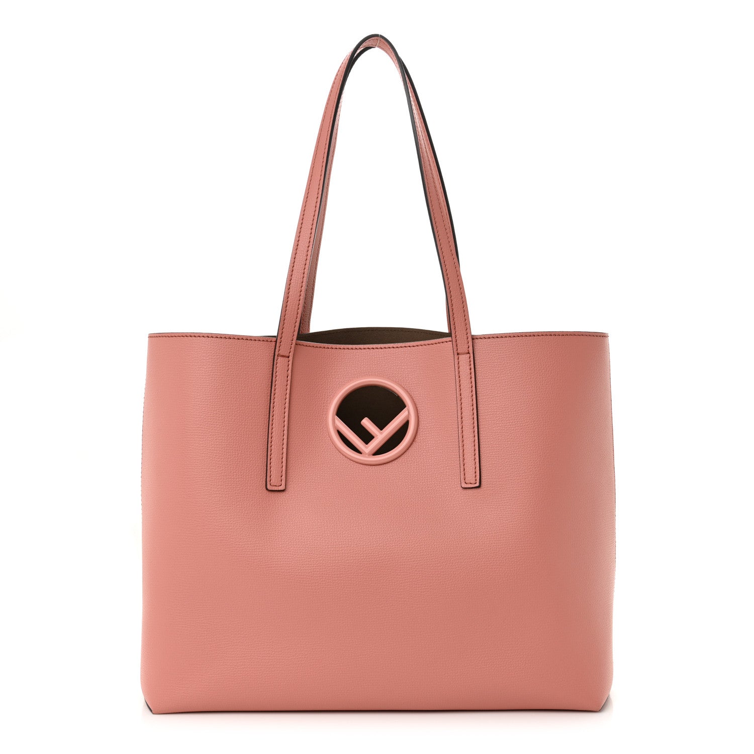 Fendi Vitello Vienna Enamel F is Fendi Shopping Tote Macaron Taupe 1 of 12