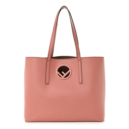 Fendi Vitello Vienna Enamel F is Fendi Shopping Tote Macaron Taupe 1 of 12