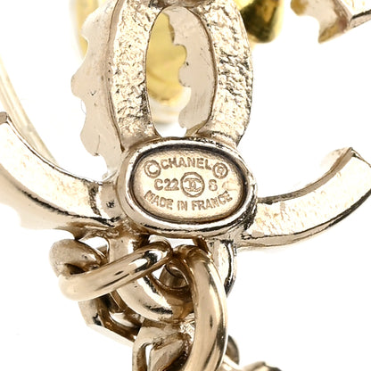Chanel Crystal Star 5 Drop CC Earrings Gold 4 of 5