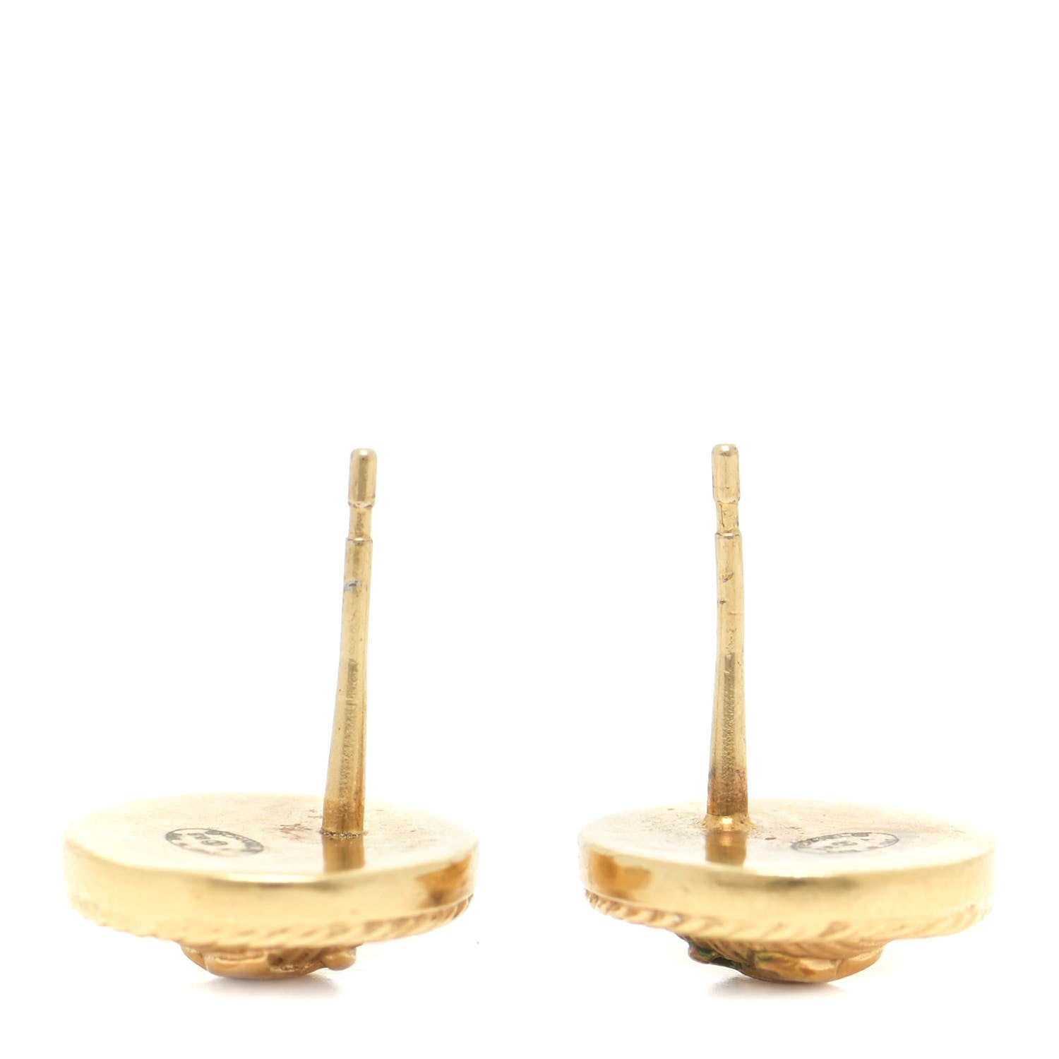 Chanel CC Button Earrings Gold 3 of 5