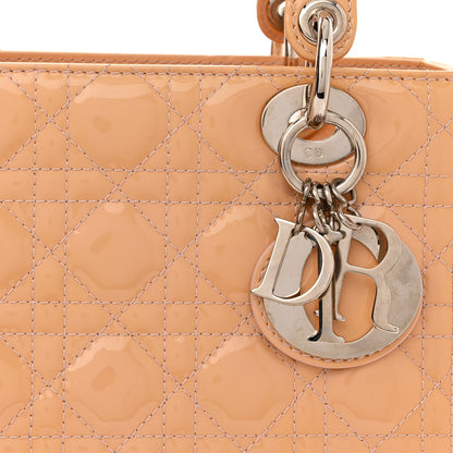 Christian Dior Patent Cannage Medium Lady Dior Beige 8 of 10