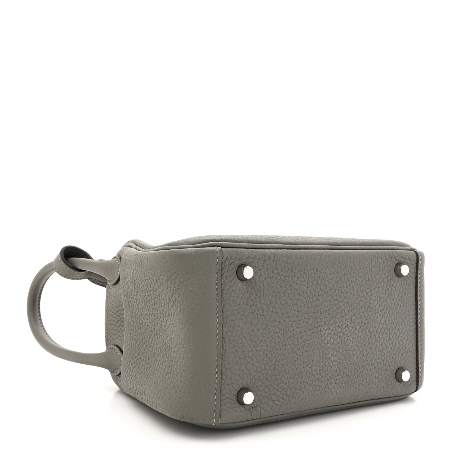 Hermes Taurillon Clemence Mini Lindy 20 Gris Meyer 4 of 12