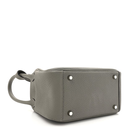 Hermes Taurillon Clemence Mini Lindy 20 Gris Meyer 4 of 12