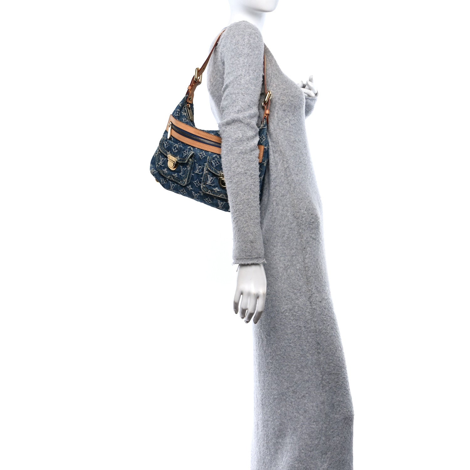 Louis Vuitton Monogram Denim Baggy PM Blue 2 of 9