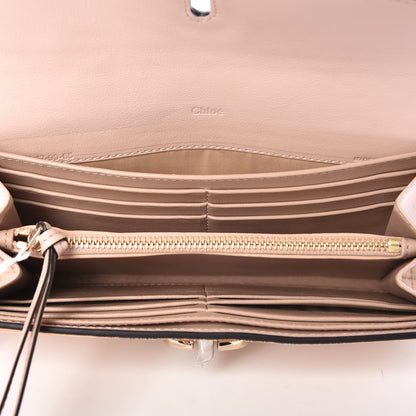 Chloe Calfskin Suede Circle C Long Wallet Cement Pink 5 of 10
