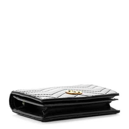 Gucci Calfskin Matelasse GG Marmont Card Case Wallet Black 4 of 8