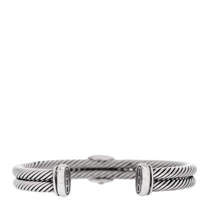 David Yurman Sterling Silver 18K Yellow Gold Iolite Albion Double Cable Bracelet 2 of 3