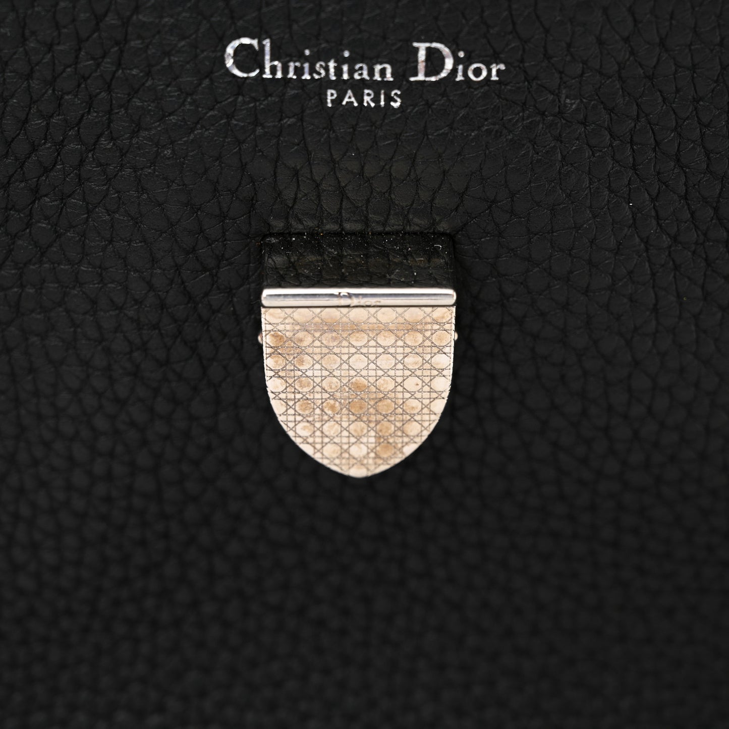 Grained Calfskin Medium Diorever Flap Black