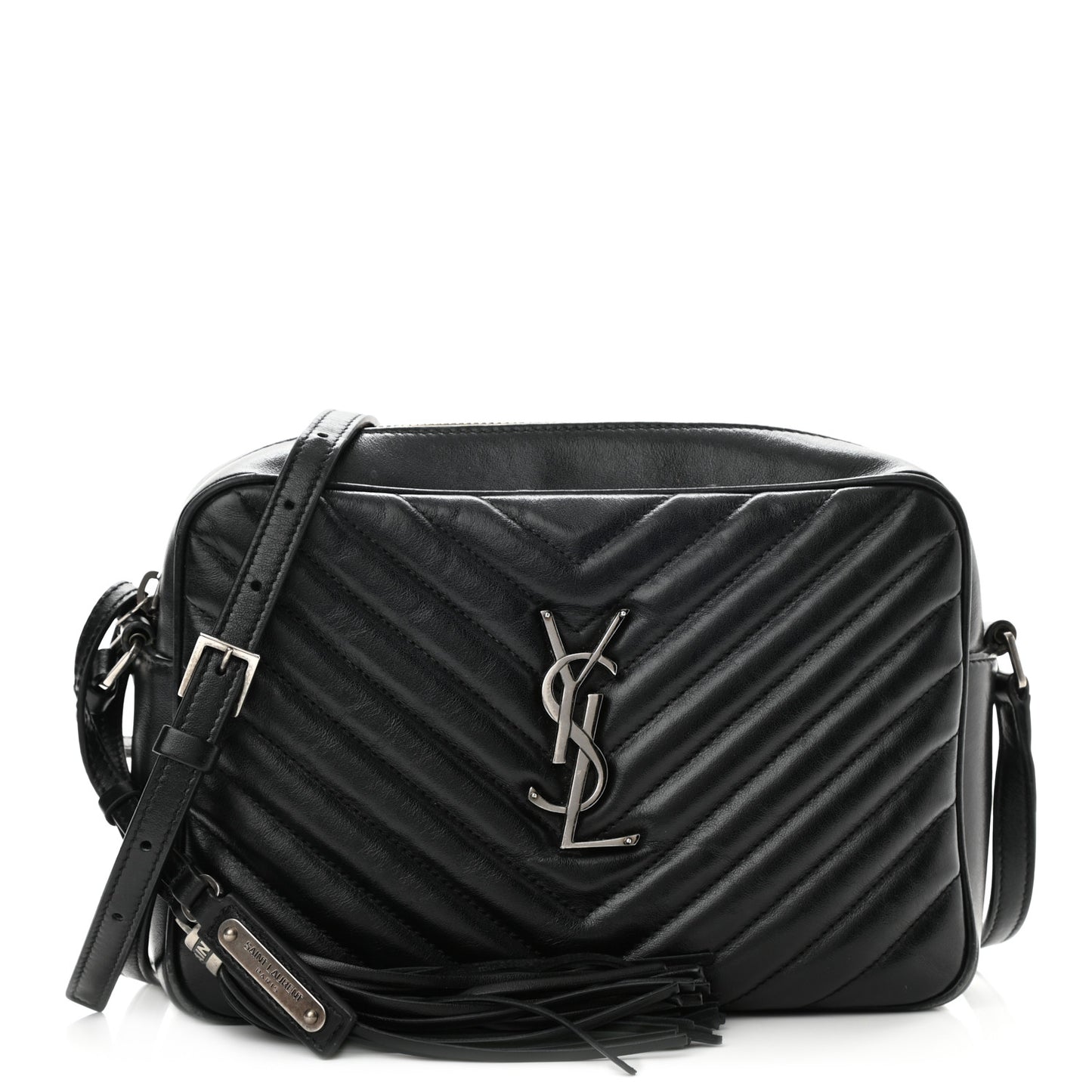 Calfskin Matelasse Monogram Lou Camera Bag Black