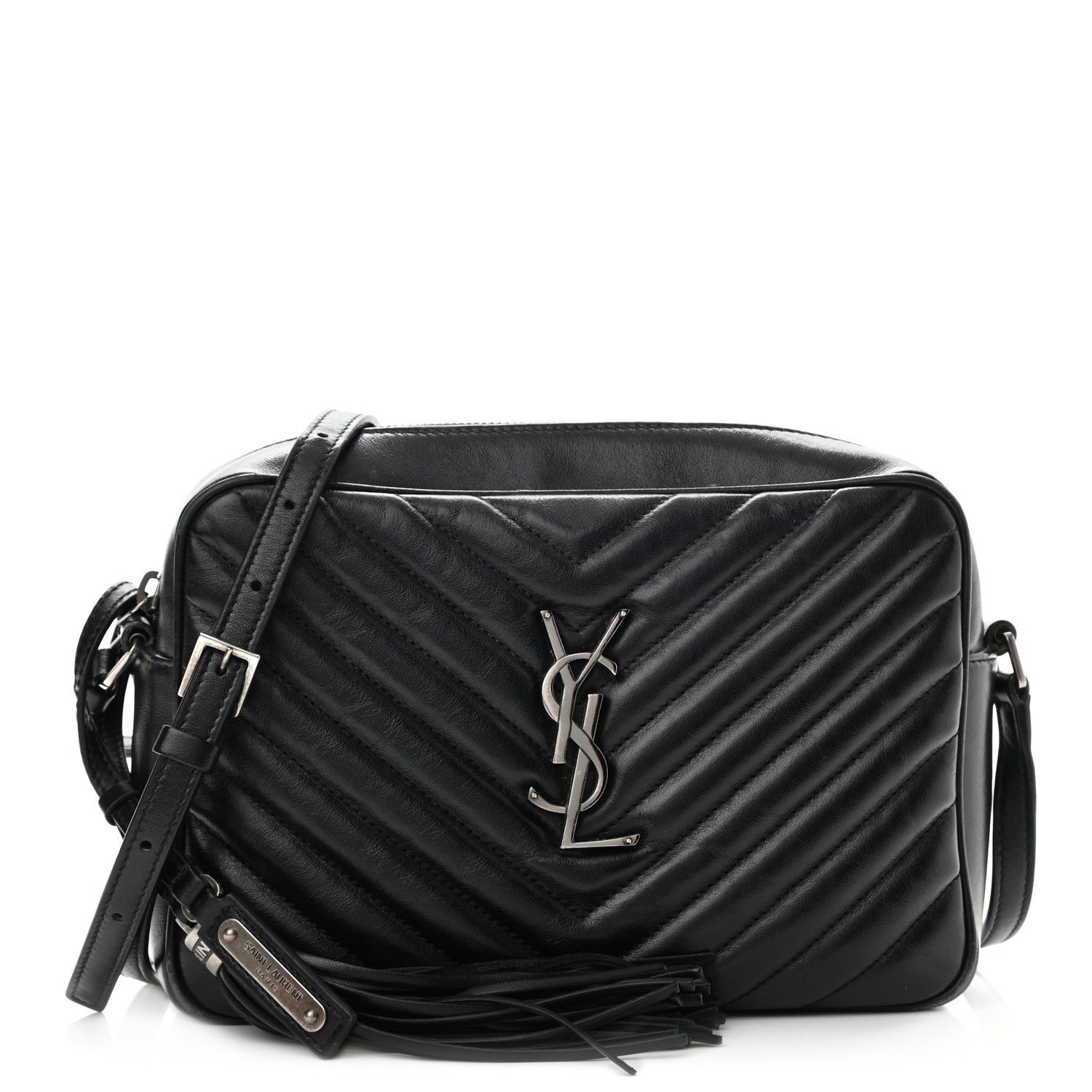 Saint Laurent Calfskin Matelasse Monogram Lou Camera Bag Black 1 of 8