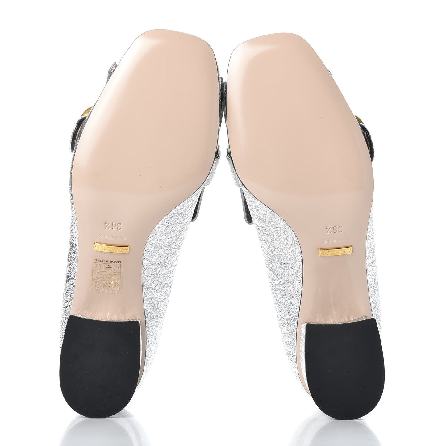 Galassia GG Marmont Fringe 50mm Loafer Pumps 36.5 Argento