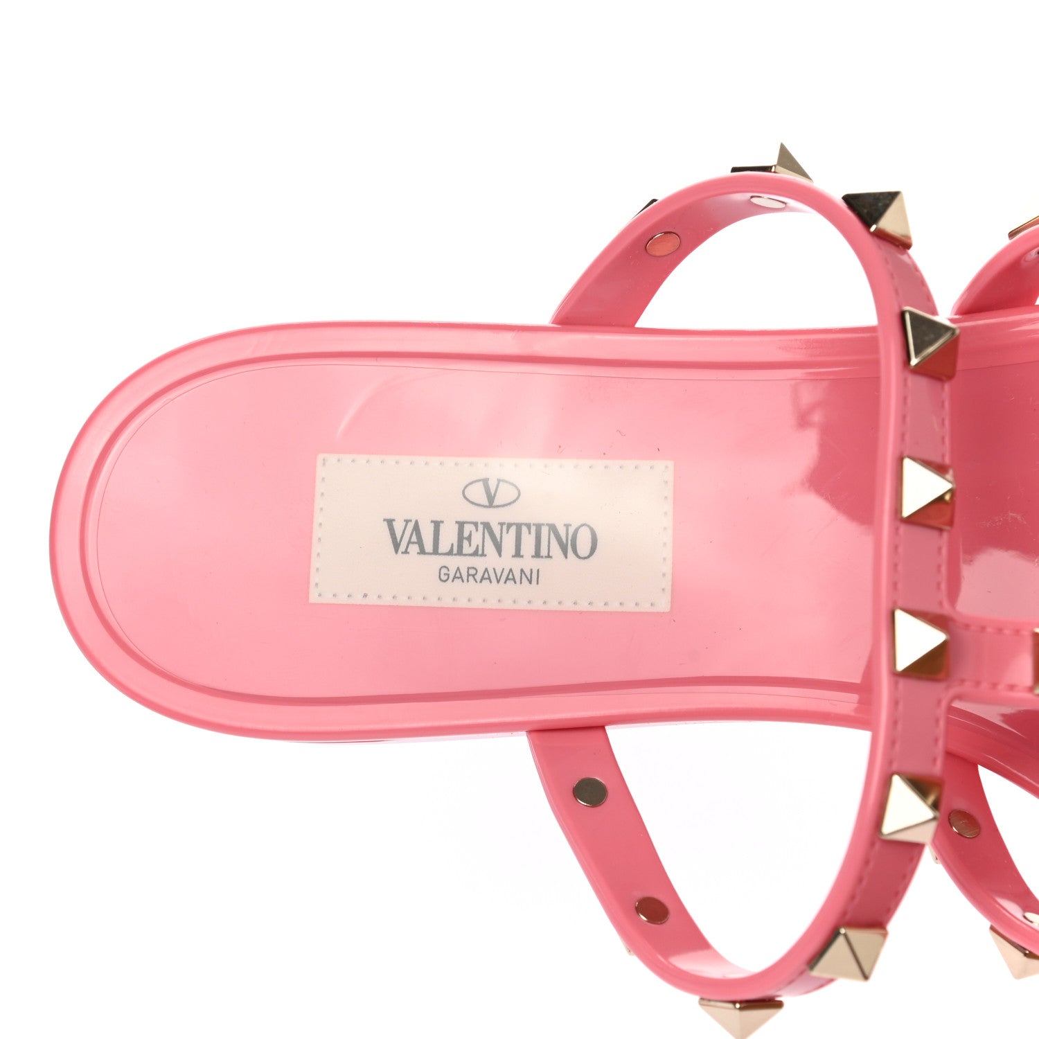 Valentino Garavani PVC Jelly Rockstud Caged Flat Thong Sandals 38 Sweet Pink 7 of 7