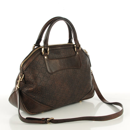 Gucci Guccissima Medium Cathrine Dome Satchel Dark Brown 3 of 7