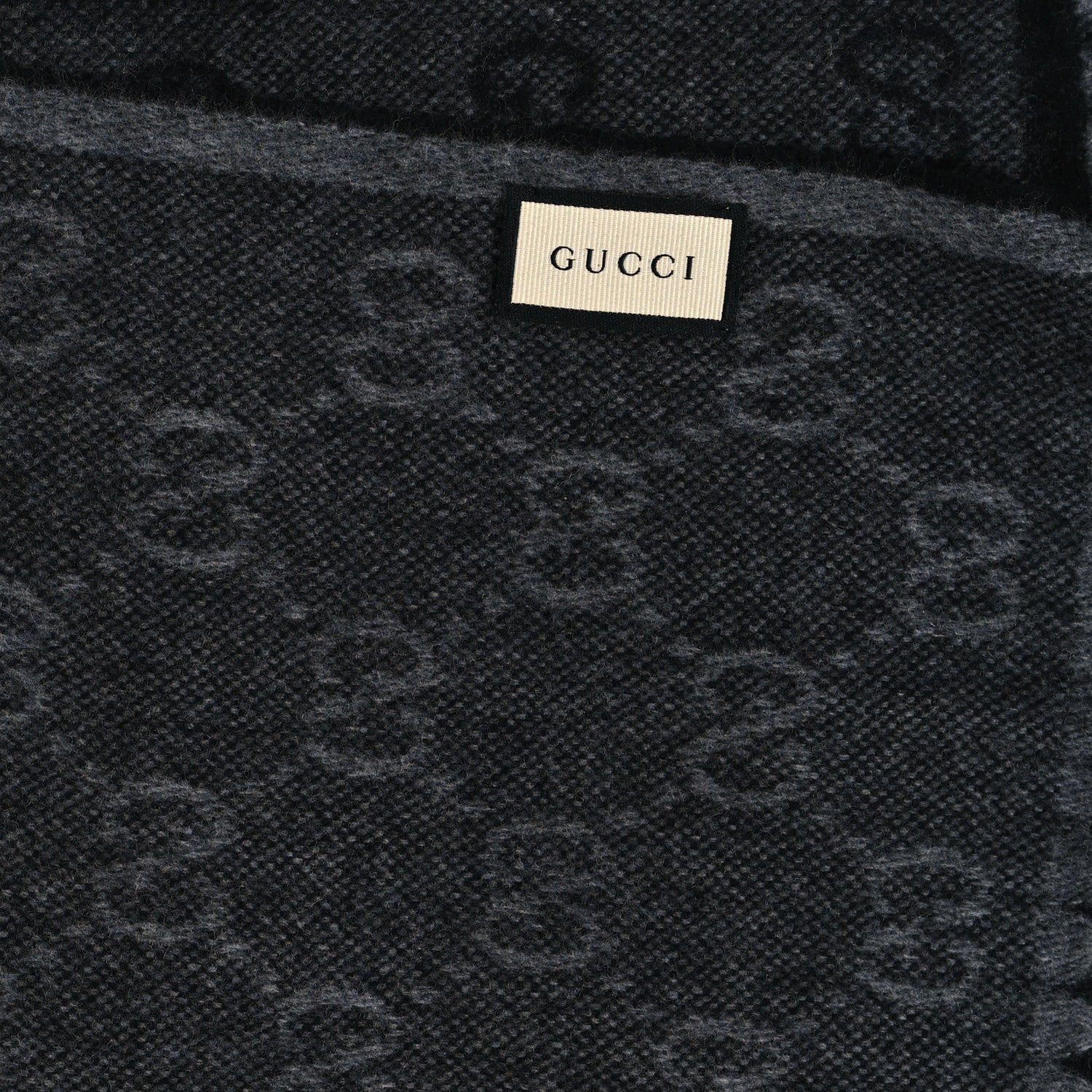 Gucci Wool Angora Monogram Web New Nikky Scarf Lead Dark Green 3 of 3
