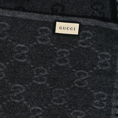 Gucci Wool Angora Monogram Web New Nikky Scarf Lead Dark Green 3 of 3