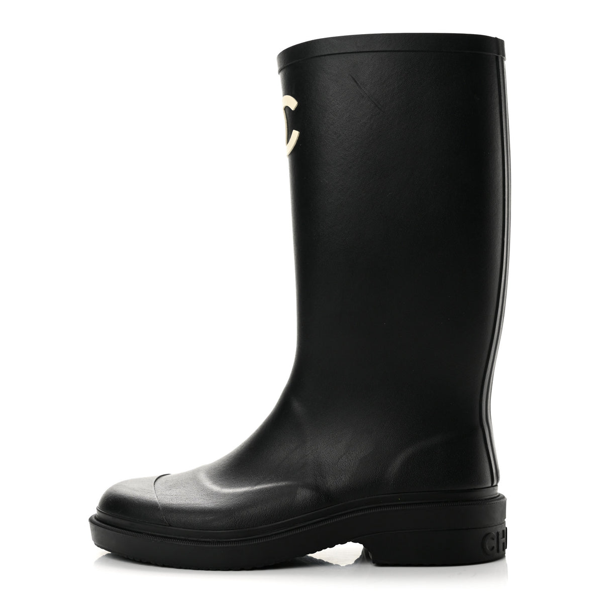 Chanel Caoutchouk CC High Boots 37 Black 1 of 9