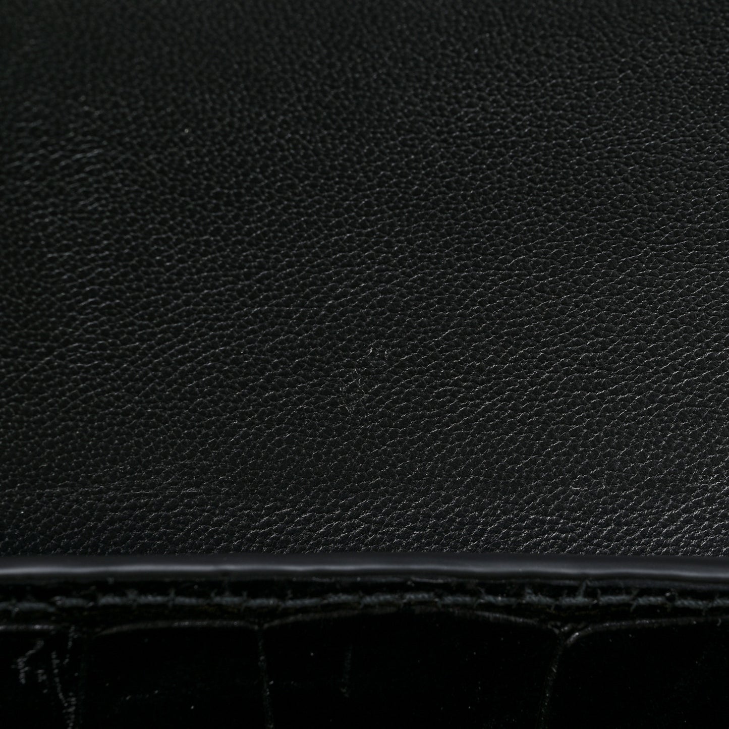 Shiny Super Supple Calfskin Crocodile Embossed Medium XX Flap Bag Black