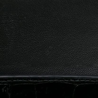 Balenciaga Shiny Super Supple Calfskin Crocodile Embossed Medium XX Flap Bag Black 12 of 12