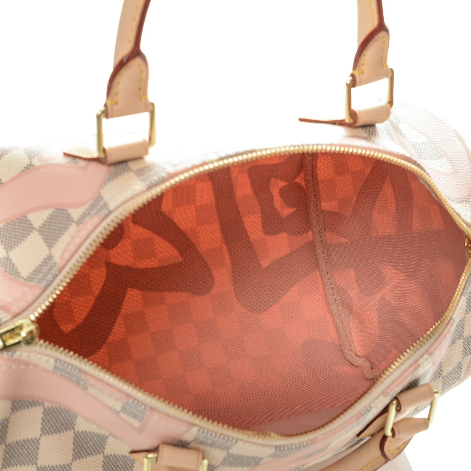 Louis Vuitton Damier Azur Tahitienne Speedy Bandouliere 30 Rose Ballerine 6 of 6
