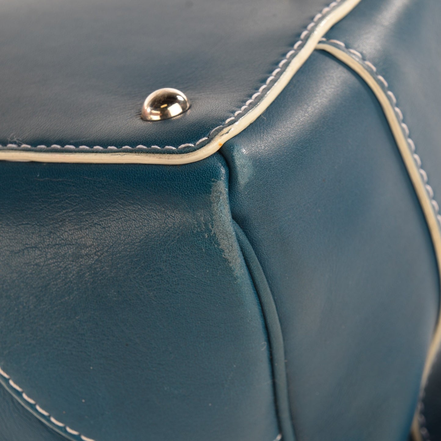 Calfskin Venetia Satchel Blue