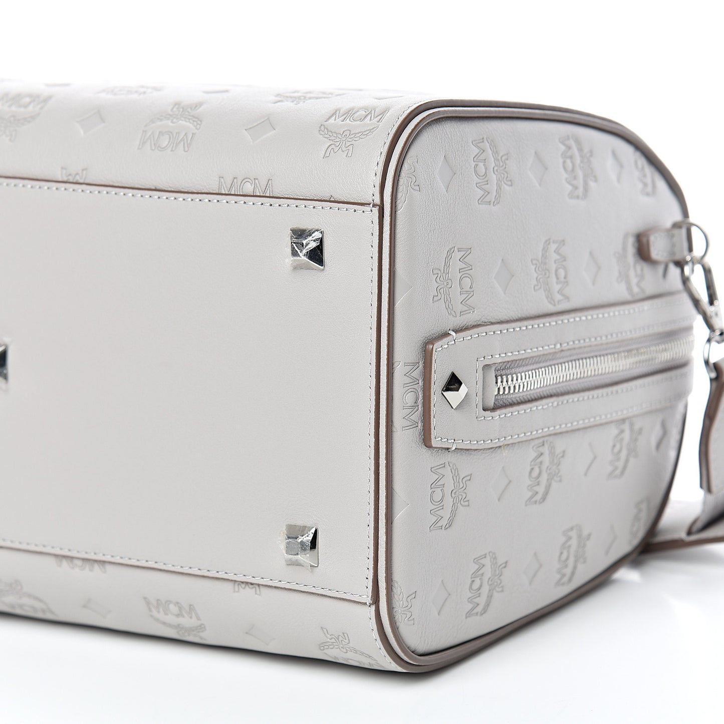 Calfskin Ottomar Monogram Essential Boston Bag Dove