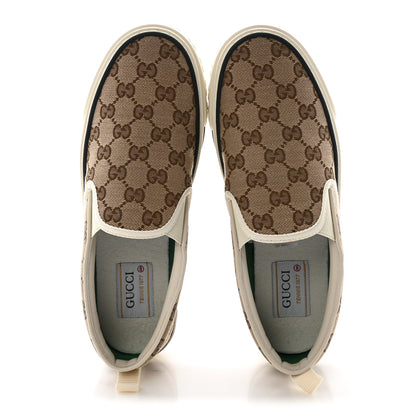 Gucci GG Monogram Womens 1977 Tennis Slip On 30mm Sneakers 38.5 Beige Ebony Mystic White 2 of 9
