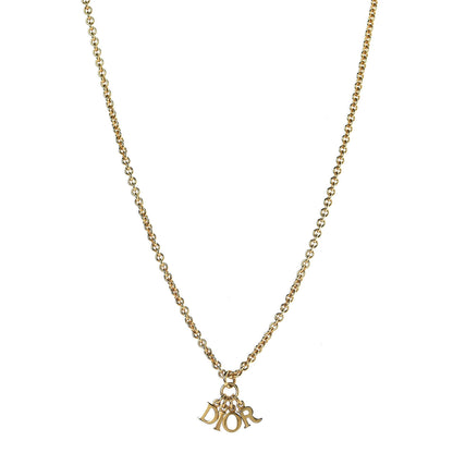 Christian Dior Metal Logo Necklace Gold 1 of 6