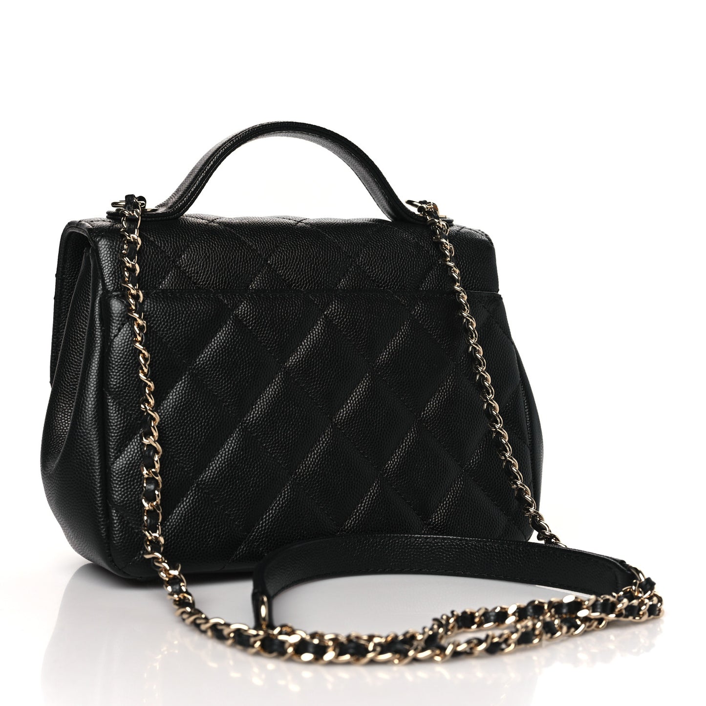 Caviar Quilted Small Business Affinity Flap Black