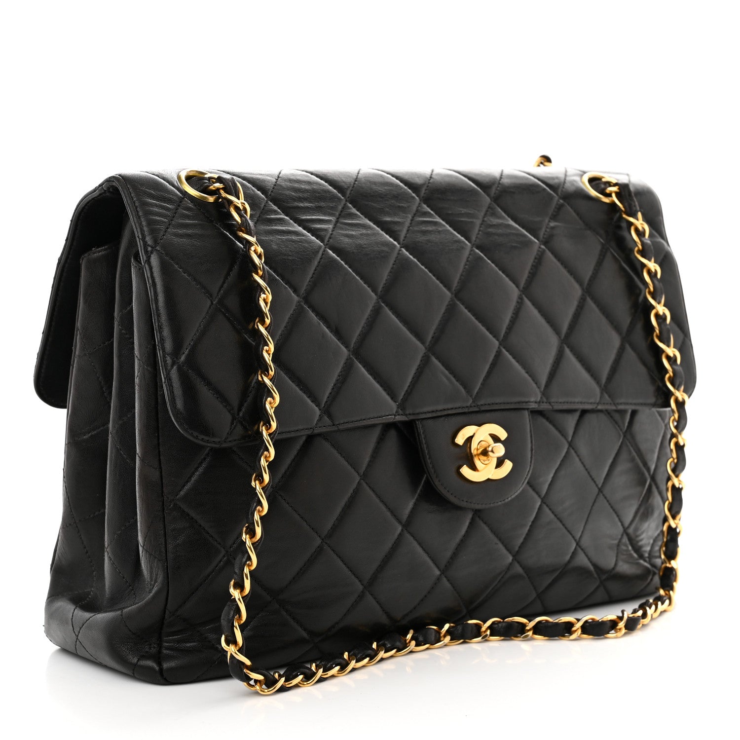 Chanel Lambskin Quilted Jumbo Double Sided Flap Black 3 of 12