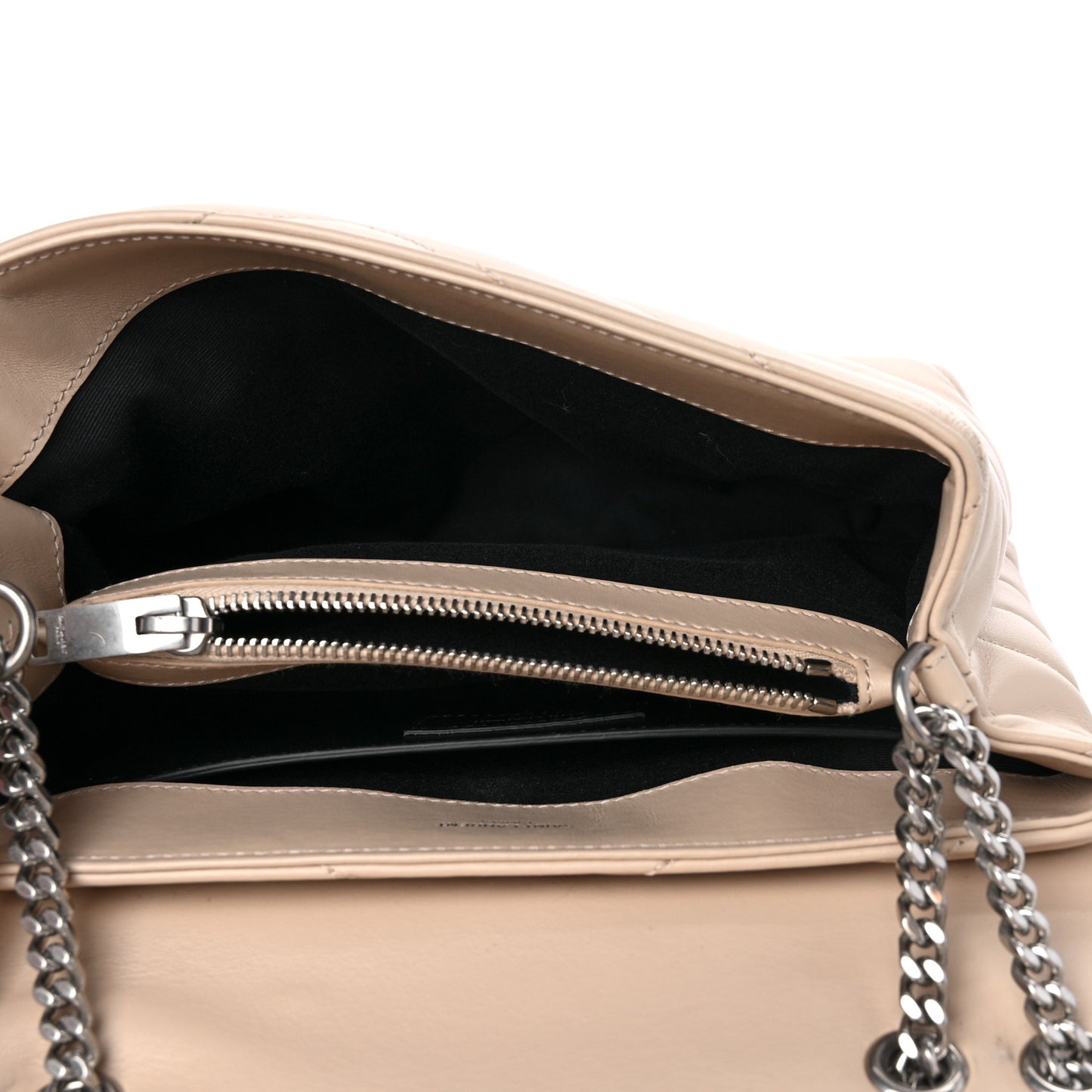 Calfskin Y Quilted Monogram Small Loulou Chain Satchel Dark Beige