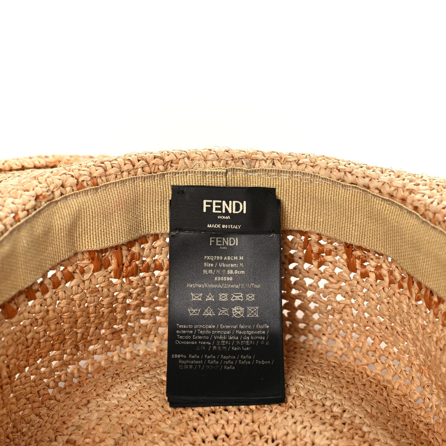 Fendi Raffia FF Mens Bucket Hat 9 of 9