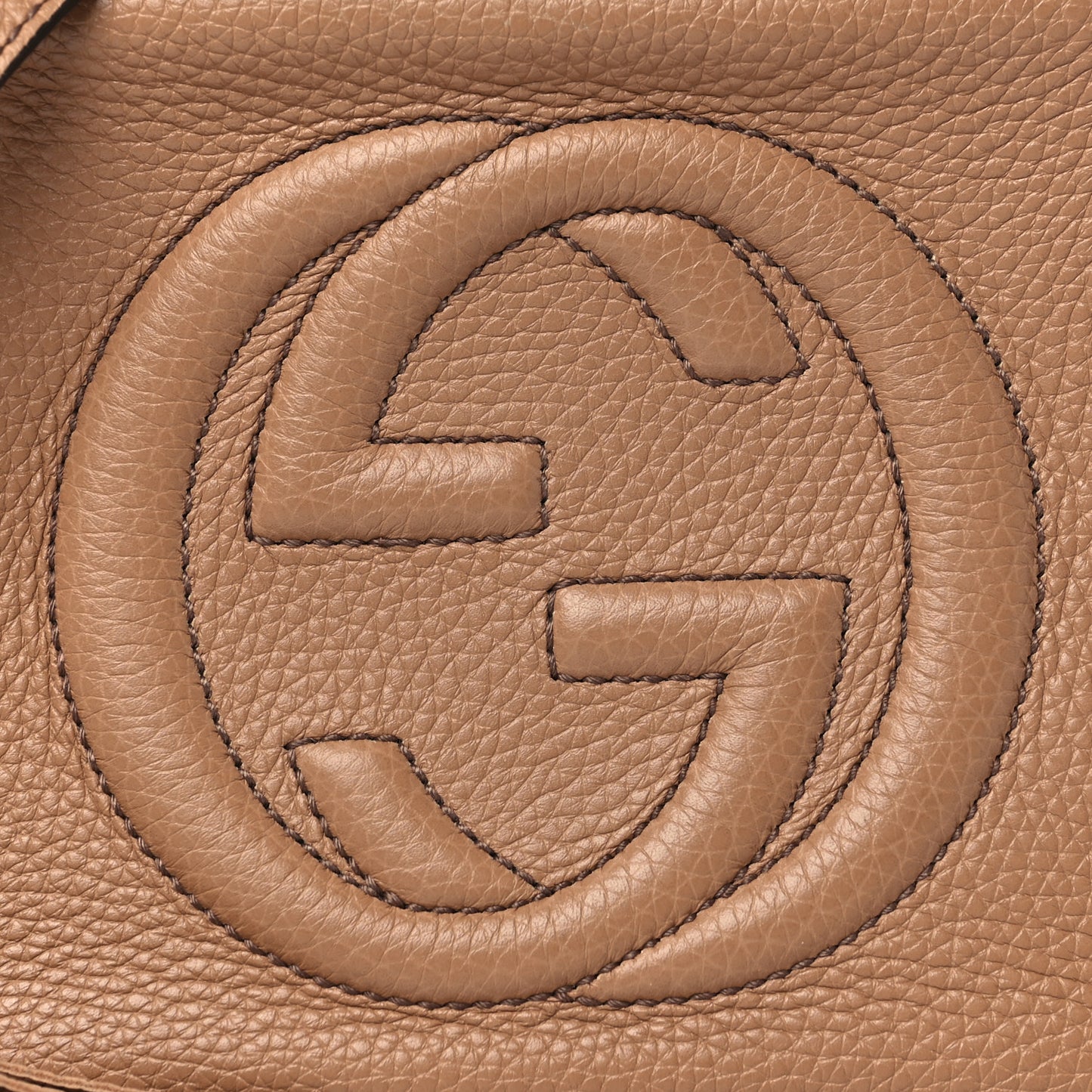 Pebbled Calfskin Small Soho Disco Bag Rose Beige