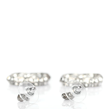 Chanel Baguette Crystal CC Drop Earrings Silver 4 of 4