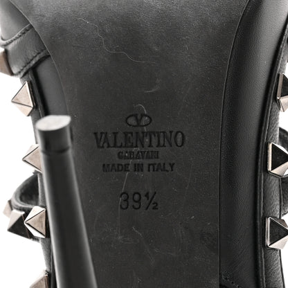 Valentino Garavani Calfskin Nappa Rockstud Ankle Strap 100mm Pumps 39.5 Black 7 of 9