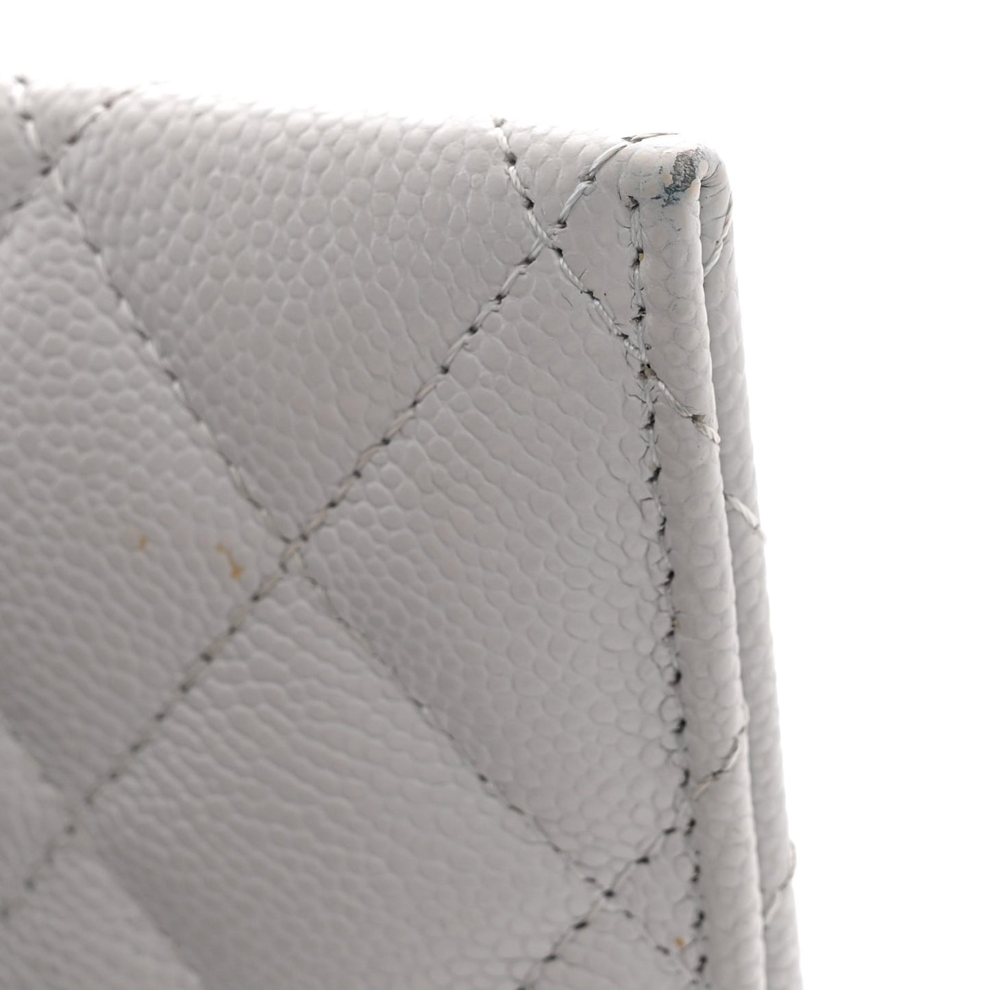 Caviar Quilted Card Holder Grey