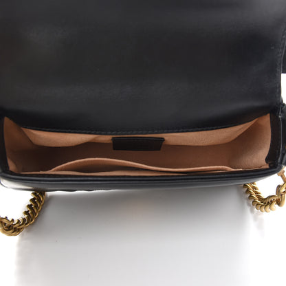 Gucci Calfskin Matelasse Mini GG Marmont Top Handle Shoulder Bag Black 6 of 10