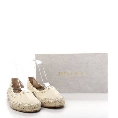 Jimmy Choo Calfskin Stretch Deena Espadrille Ballerina Flats 39.5 Latte 10 of 10