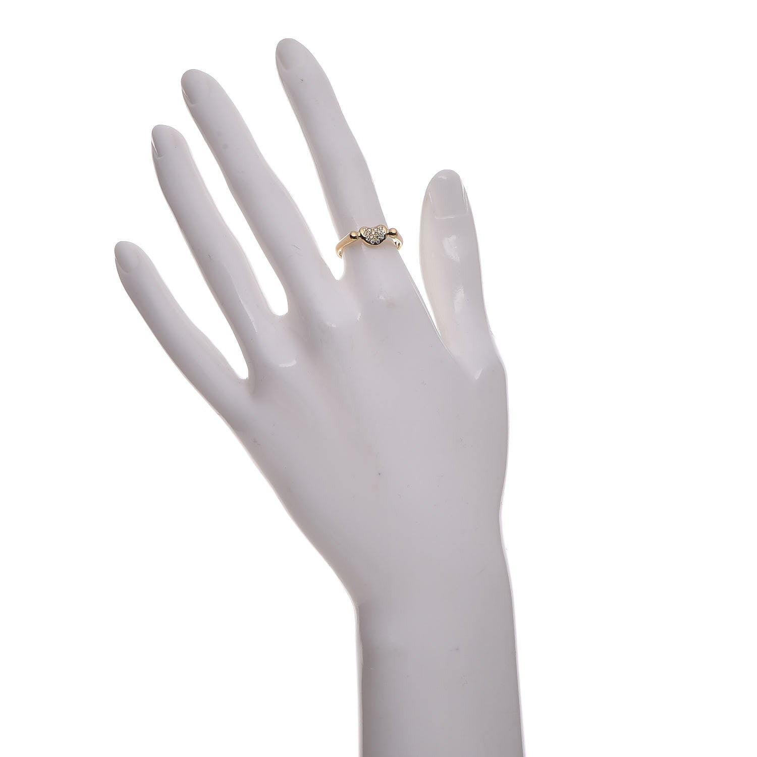 Tiffany 18K Yellow Gold Diamond Elsa Peretti Bean Ring 52 6 2 of 5