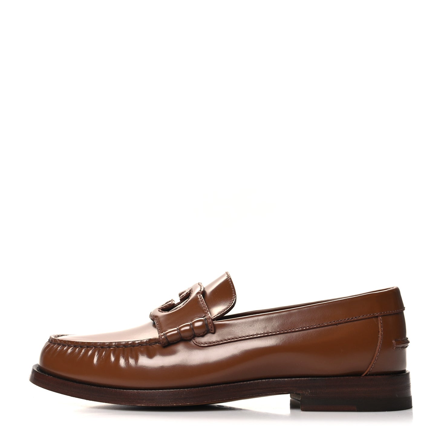 Calfskin Mens Interlocking G Millennial Ribot Loafers 8 Cuir