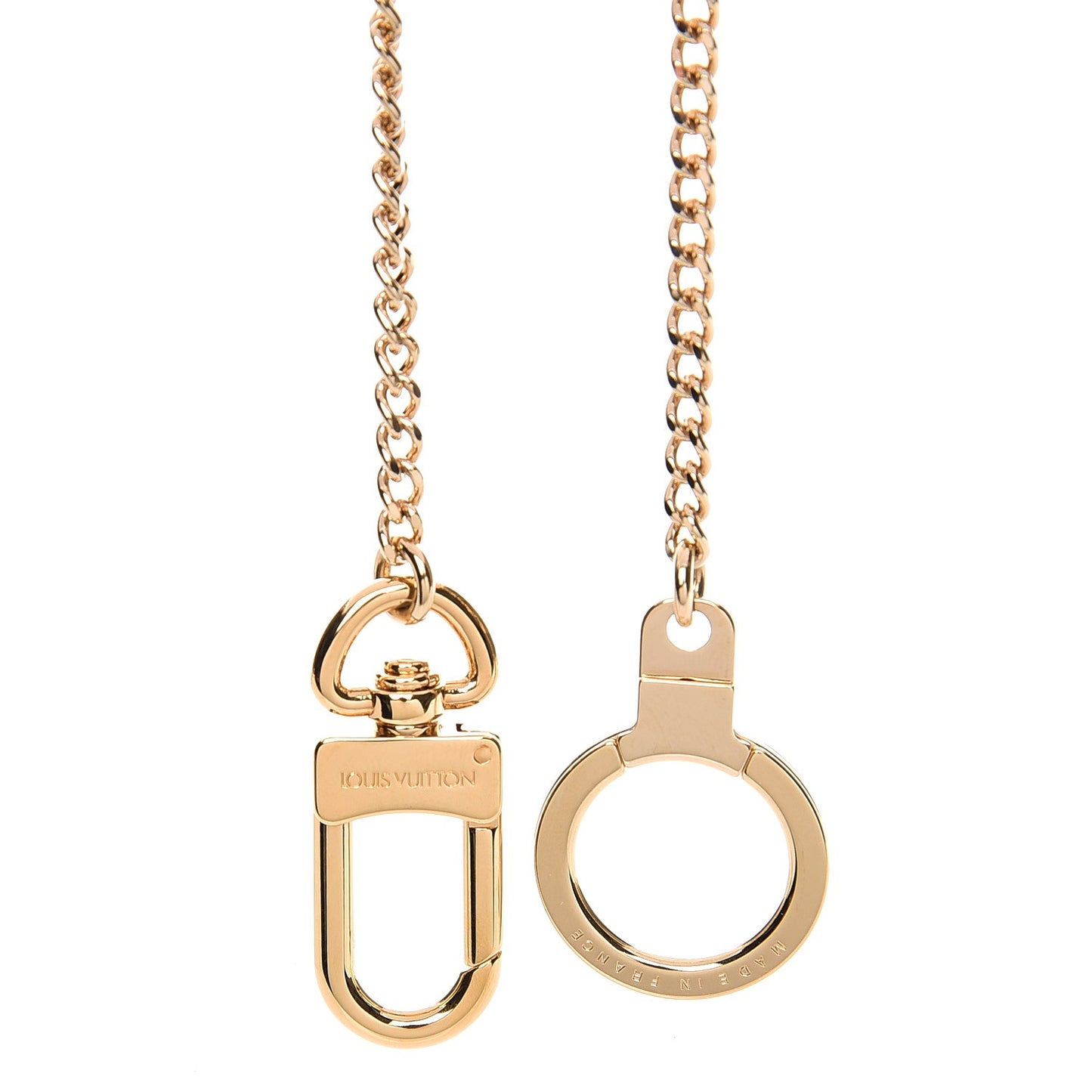 Metal Pochette Extender Key Ring Chain Gold