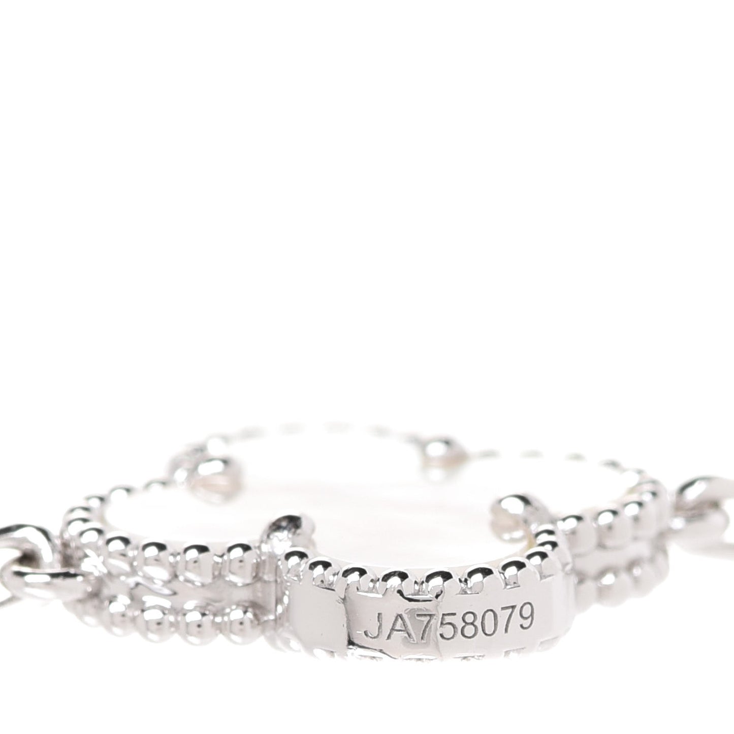 18K White Gold Mother of Pearl 5 Motifs Vintage Alhambra Bracelet