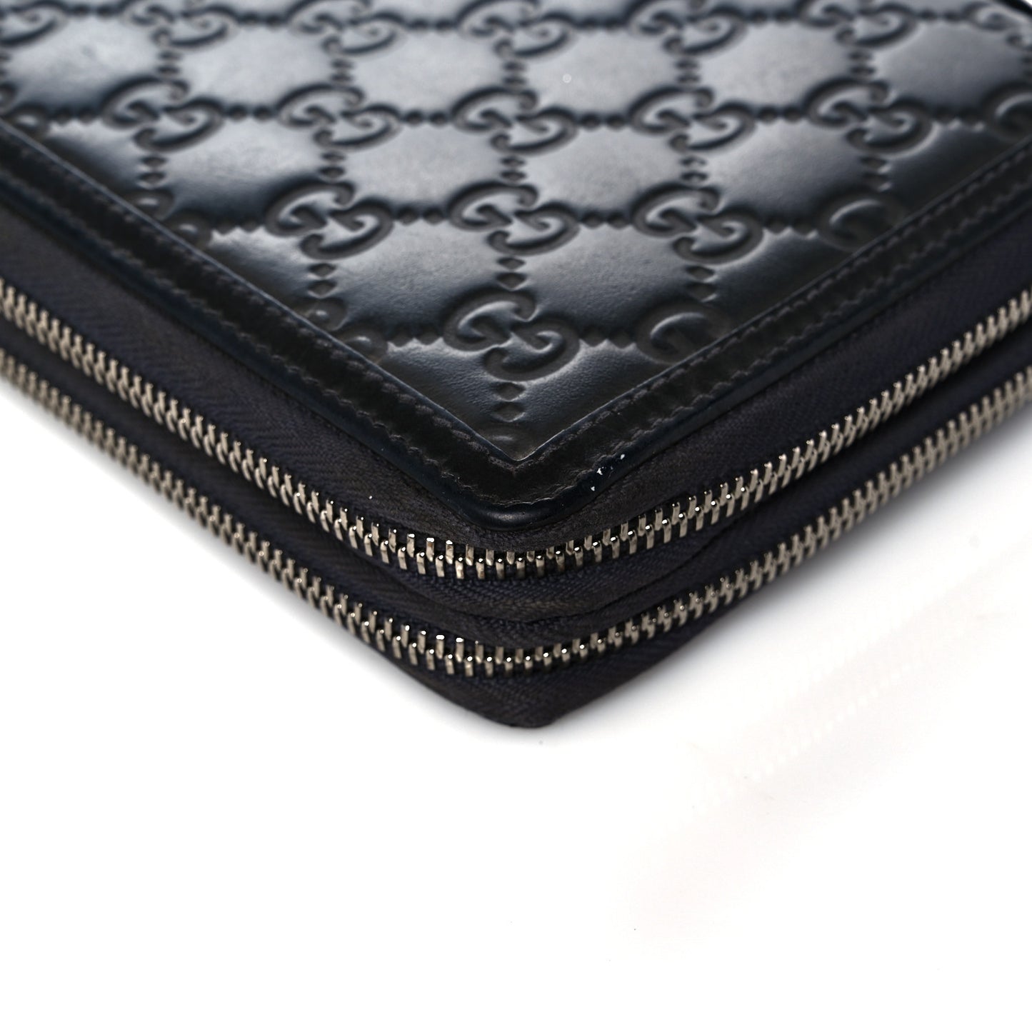 Guccissima Signature Travel Document Case Grey
