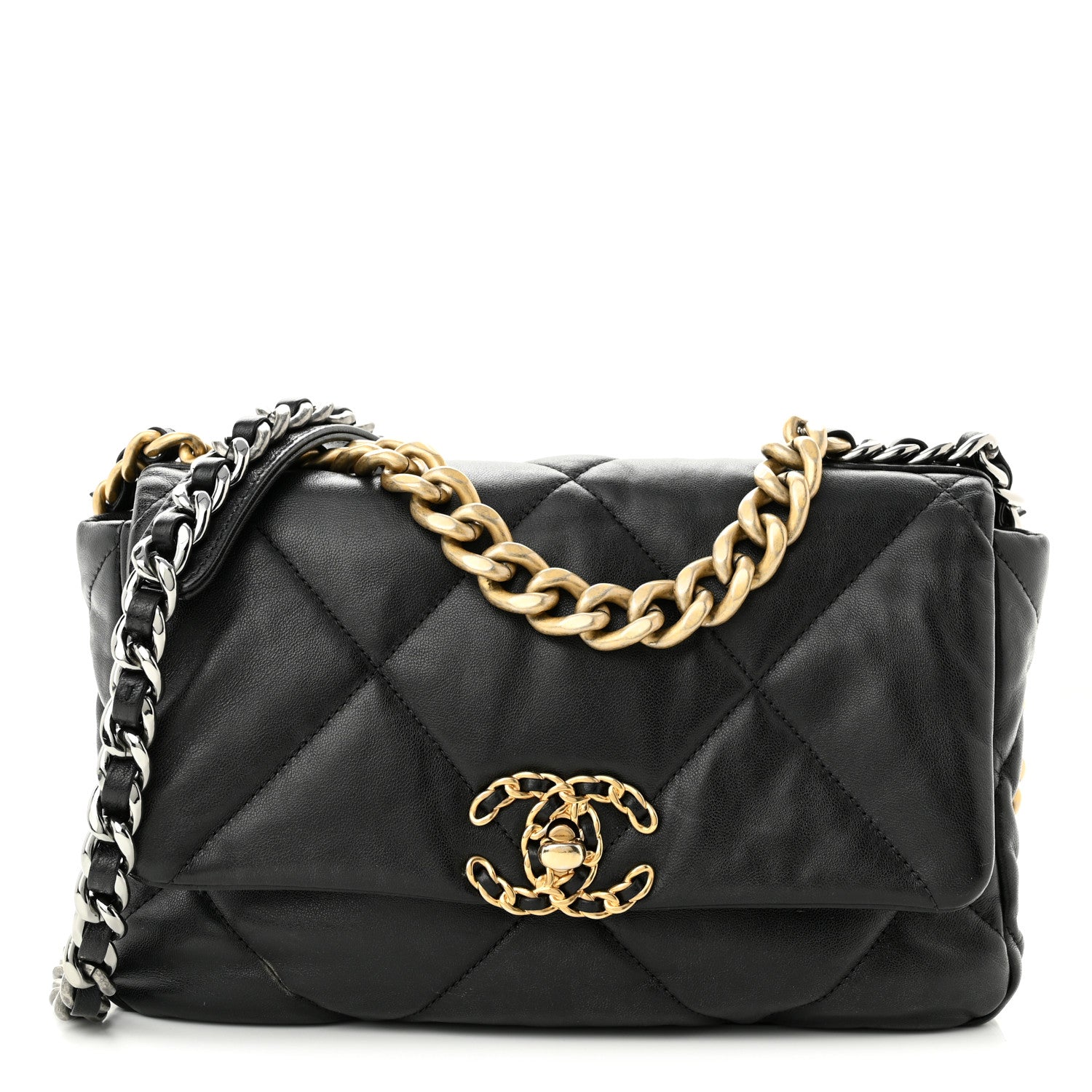 Chanel Lambskin Quilted Medium Chanel 19 Flap Black 1 of 12