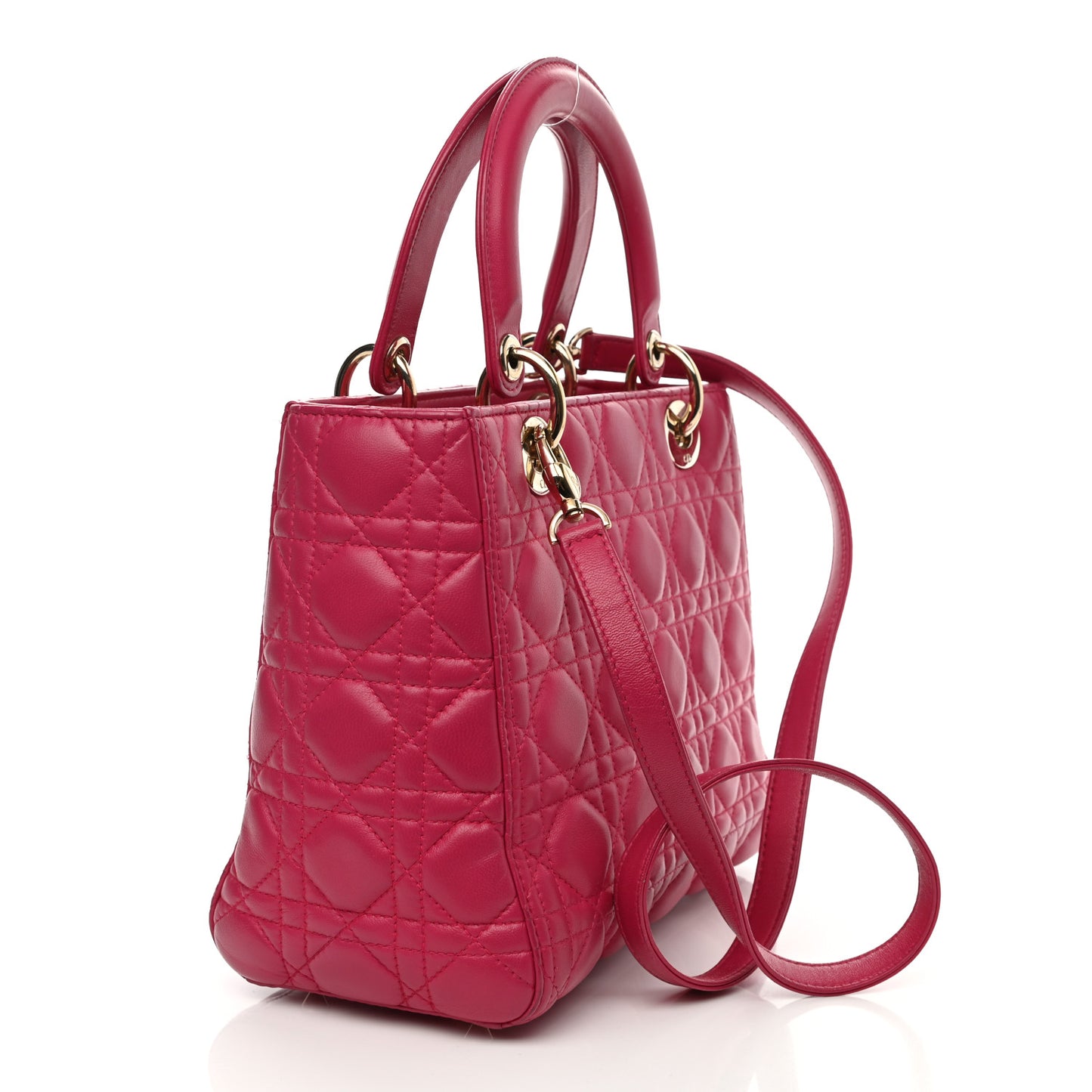 Lambskin Cannage Medium Lady Dior Pink
