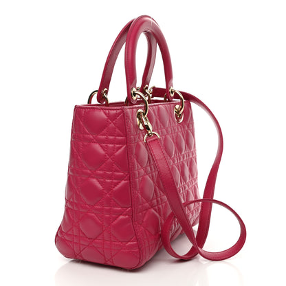 Christian Dior Lambskin Cannage Medium Lady Dior Pink 3 of 12