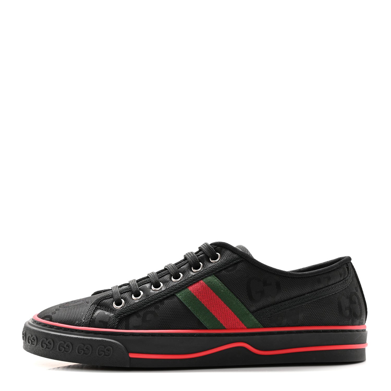 Gucci Econyl Nylon Web Monogram Off The Grid Womens 1977 Tennis Sneakers 39.5 Black 1 of 7