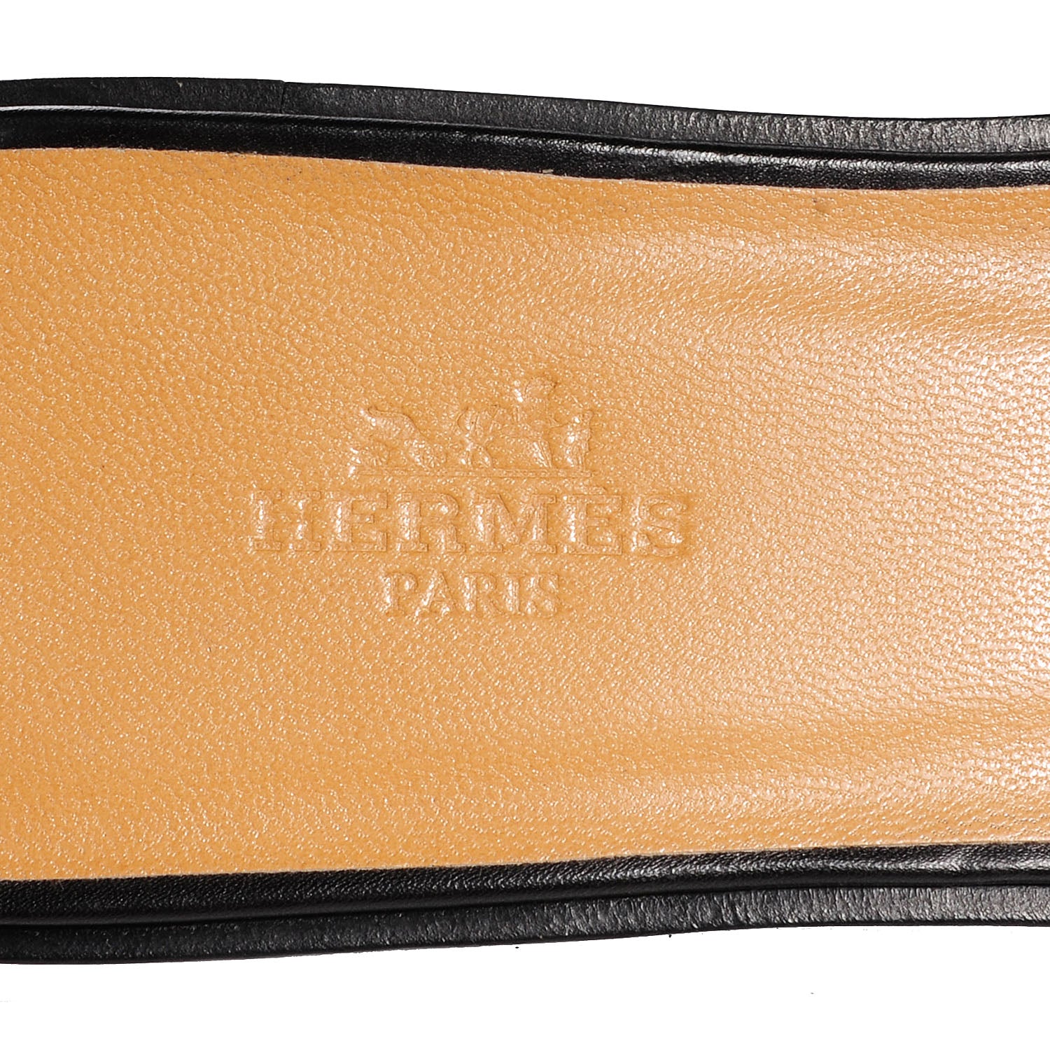 Hermes Box Calfskin Oran Sandals 38 Black 7 of 7