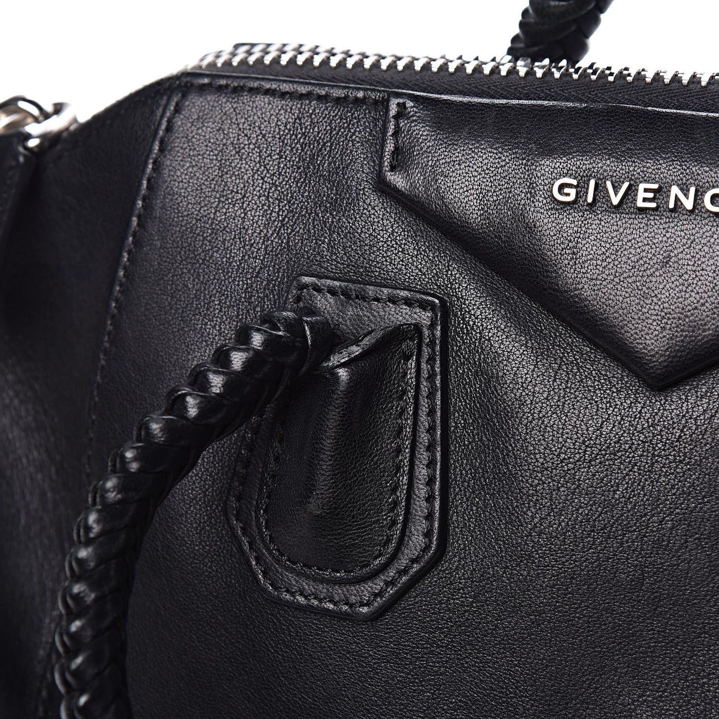 Calfskin Braid Small Antigona Black