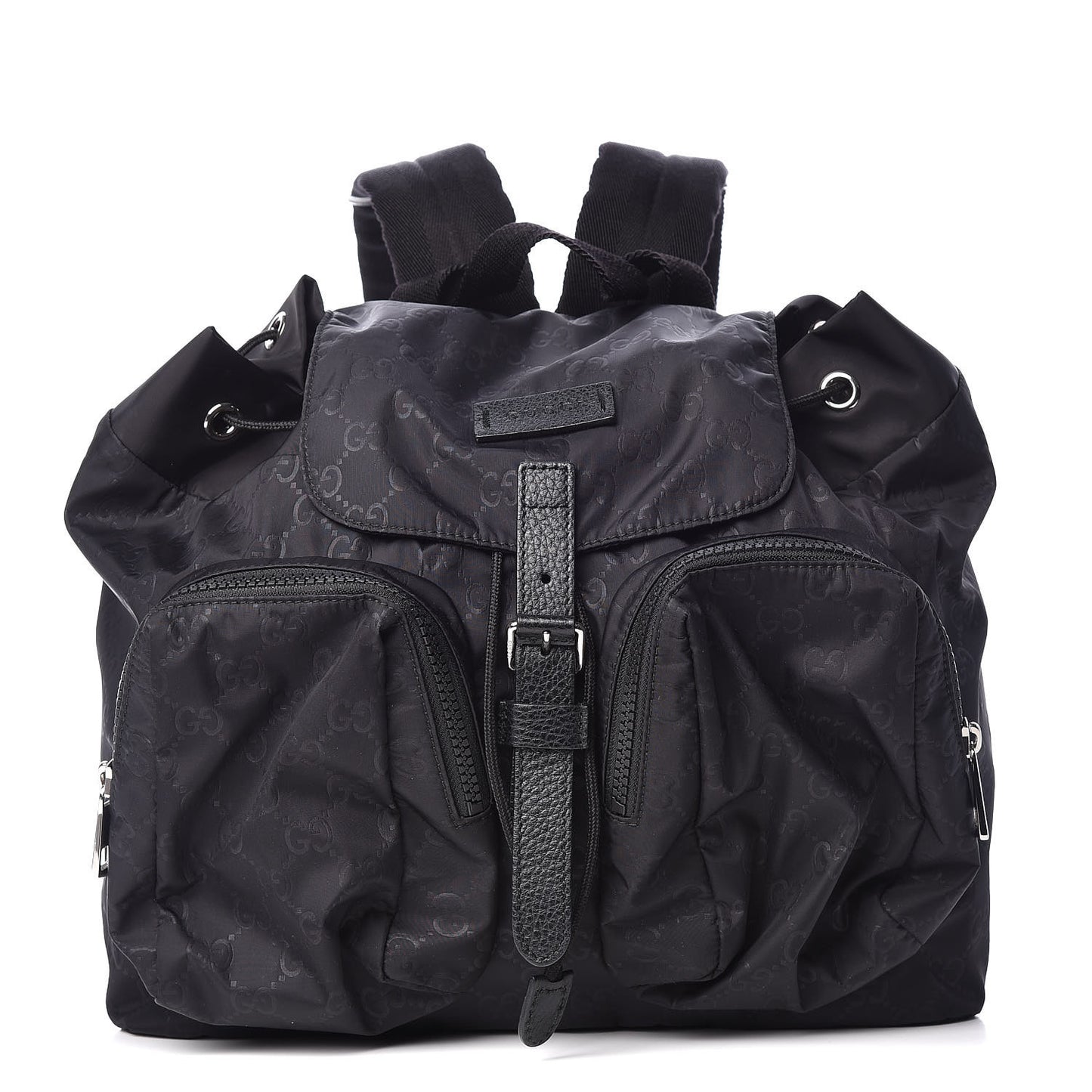 Nylon Monogram Small Single Buckle Backpack Black